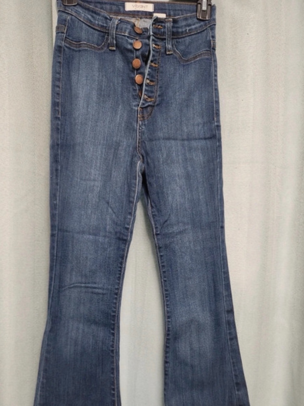 Vibrant Medium Blue Flare Jeans